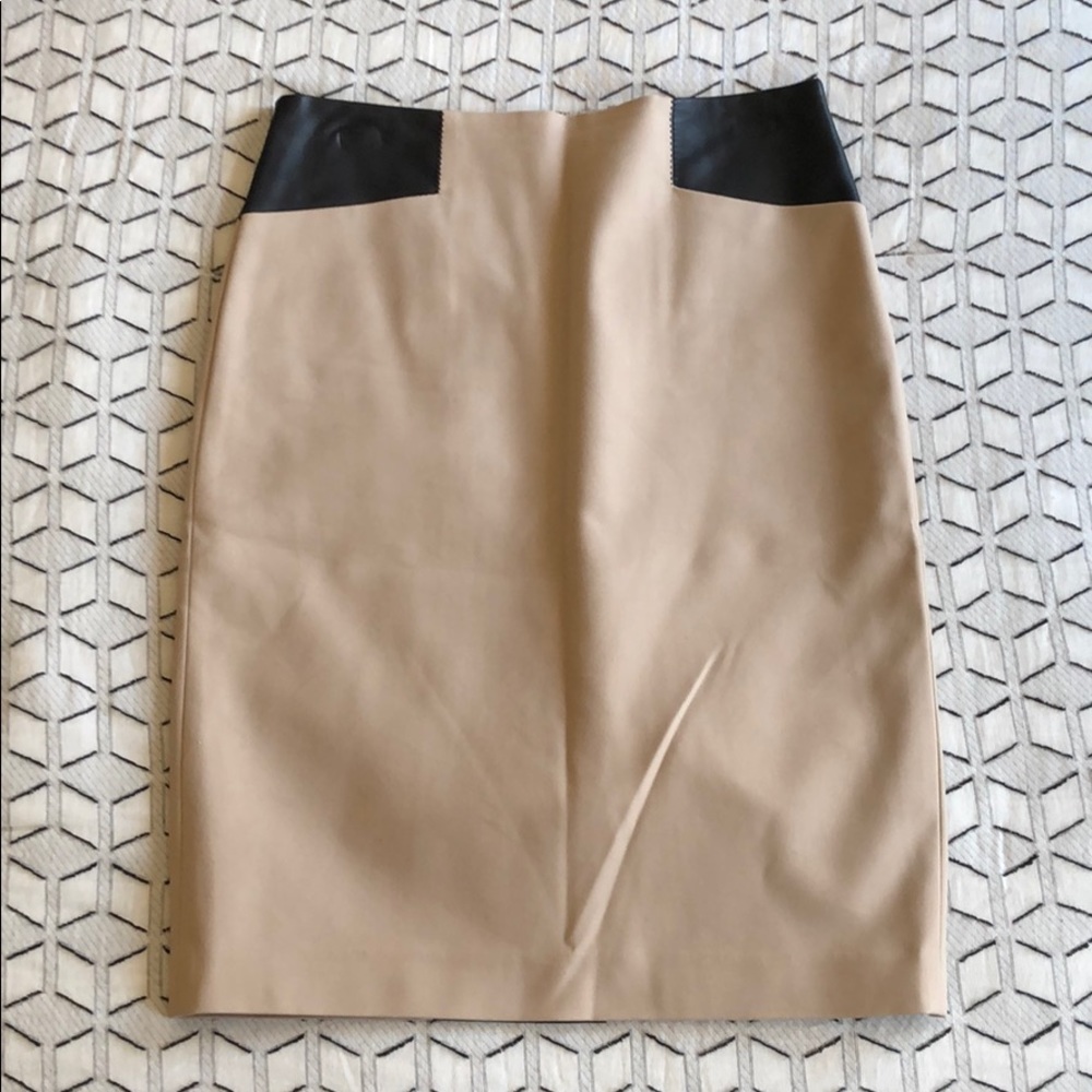 Club Monaco Tan & Black Bicolor Pencil Skirt